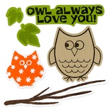 Набор лезвий с штампиками от Sizzix - Framelits Die Set 6PK w/Stamps - Autumn Owls, 6 шт.