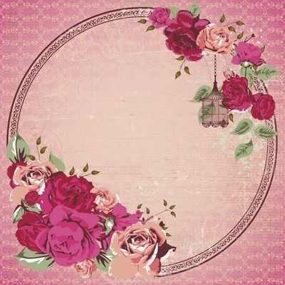 Лист скрапбумаги от Kaisercraft - VIOLETTE - LADY ROSE GLOS PAPER, 30 x 30 см.