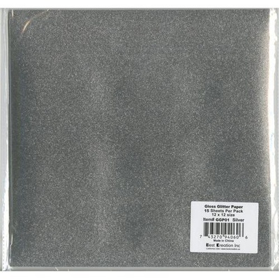 Лист кардстока Best Creation Gloss Glitter Paper - Silver, 30х30 см, 125 г/кв см