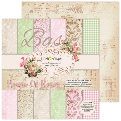 Набор скрапбумаги LemonCraft - House of Roses Basic, фоновые дизайны, 30х30 см, с бонусом