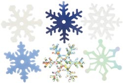 Снежинки из пластика Creative Impressions -  Medium Shimmer Snowflakes, 75 штук