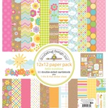 Набор кардстока от Doodlebug Cardstock - hello sunshine, двусторонний, 30,5 x 30,5 см