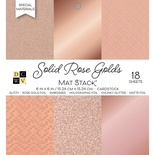Набор кардстока DCWV Solid Rose Golds, 15х15 см, 18 листов, розовое золото, разные текстуры