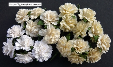 Набор гвоздик  (белые и кремовые оттенки), 25мм, 20 шт.