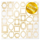 Лист кальки (веллум) с фольгированием Golden Frames 30,5х30,5 см, ТМ Фабрика Декора
