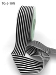 Лента 1.5 Inch Grosgrain MultiColor Striped Ribbon with Woven Edge, цвет белый/черный, ширина 38мм, длина 90 см