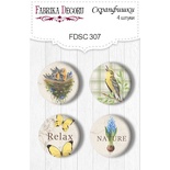Скрапфишки 4шт. Набор 307,  Botany Spring, ТМ Фабрика Декору