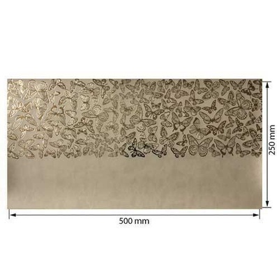 Отрез кожзама с тиснением  золотой фольгой Golden Butterflies Beige 50 х 25 см, ТМ Фабрика Декора