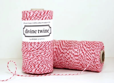 Хлопковый шнур от Divine Twine - Peppermint, 1 мм, цвет розовый/белый/красный, 1м