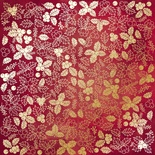 Аркуш одностороннього паперу з фольгуванням, дизайн Golden Winterberries Burgundy aquarelle, 30,5см х 30,5см, ТМ Фабрика Декору