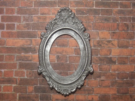 Гипсовая рамка под серебро с мерцанием, от Е.В.А. 6,5x4 см