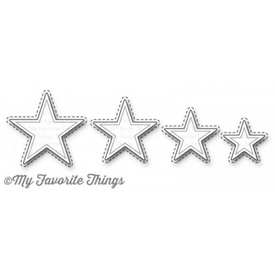 Лезвие My Favorite Things - Die-namics Inside & Out Stitched Stars, 4 шт.