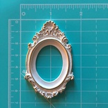Гипсовая маленькая рамка, белая с золотом, от Е.В.A, 6,5х4 см, 1 шт.