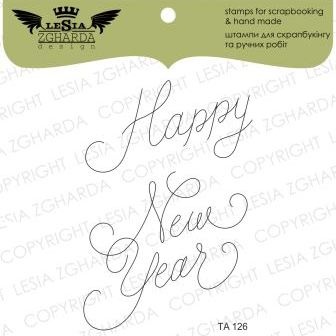 Акриловый штамп Lesia Zgharda TA126 Happy New Year, 2 шт., размер набора 10х10 см