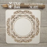 Чипборд ScrapBox - Рамка круглая Ажурный лиственный орнамент