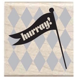 Резиновый штамп Studio G - Hooray Флажок, 5х5 см, на деревянном блоке