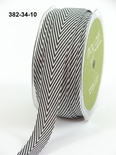 Лента Twill and Stripes, цвет черный/белый, ширина 1,9 см, длина 90 см
