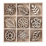 Набор деревянных украшений dpCraft (Dalprint) - Leaves, 45 шт.