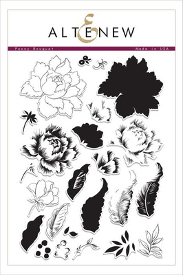 Набор штампов от Altenew - Peony Bouquet Stamp Set, 24 шт
