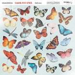 Лист двусторонней бумаги от Scrapmir - Бабочки -  Sugar and Spice, 20х20см