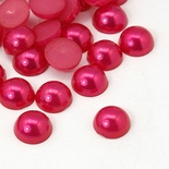 Полужемчужинки Fuchsia, 8x3.5мм, цвет фуксия, 50 шт.