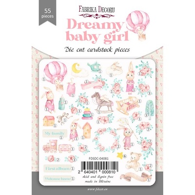 Набор высечек коллекция Dreamy baby girl 55 шт, ТМ Фабрика Декора
