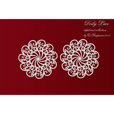 Чипборд Scrapiniec - Doily Lace - Кружево 2 средние розетки