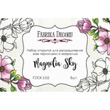 Набор открыток для раскрашивания аква чернилами, акварелью Magnolia sky, ТМ Фабрика Декору