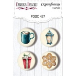 Набор скрапфишек 4шт Our warm Christmas 427, ТМ Фабрика Декора