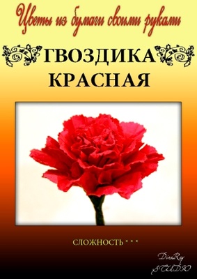 Набор тутовой бумаги для создания цветов - гвоздика красная
