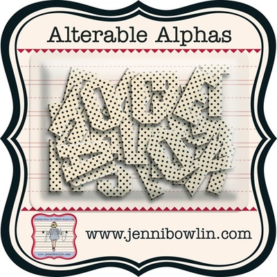 Набор букв из чипборда с рисунком Jenni Bowlin Alterable Alphas - Micro Dot, 36 штук