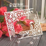 Чипборд ScrapBox - уголки с птичкой и цветами 2шт Hw-065