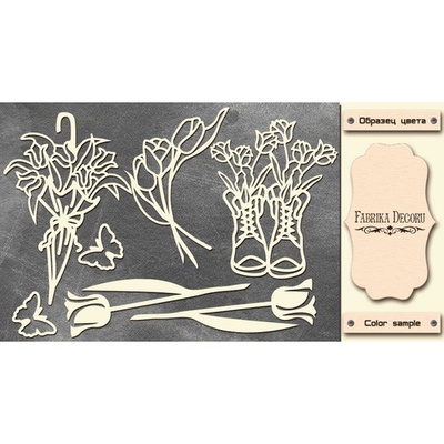 Набор чипбордов Scent of spring, цвет молочный, ТМ Фабрика Декора