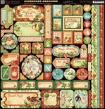ЦЕНА СНИЖЕНА! Набор наклеек Graphic 45 - 12 Days of Christmas - Stickers