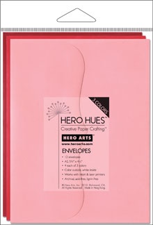 Набор конвертов Hero Arts - BLUSH MIX ENVELOPES (оттенки красного), 3 штуки