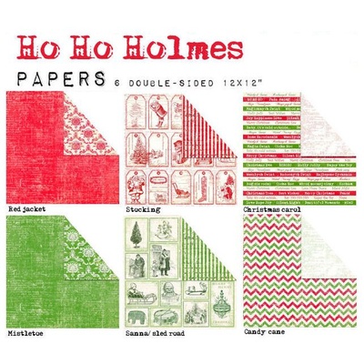 Набор двусторонней скрапбумаги UHK Gallery - Ho Ho Holmes, 30х30 см