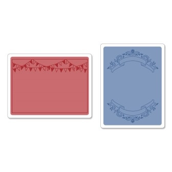 Папки для тиснения Sizzix Textured Impressions Embossing Folders 2PK - Mini Banners Set, 2шт.