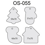 Чипборд ScrapBox - Основа набор тегов новогодних (4 шт.) Os-055