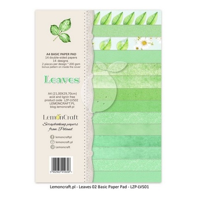 Набор скрапбумаги LemonCraft -  Leaves 02, basic, 21.1х29.7 см, двусторонняя