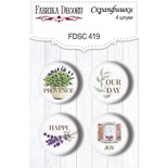 Набор скрапфишек 4шт Journey to Provence EN 419, ТМ Фабрика Декора