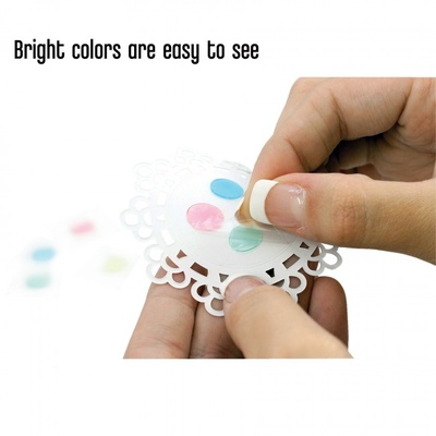 Клеевые капли Tombow Adhesive Dots, цветные, на отдельных листиках, 9,5 мм, 100 штук