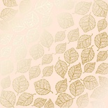 Лист односторонней бумаги с фольгированием Golden Delicate Leaves Beige, ТМ Фабрика Декора