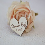 Сердечко деревянное: Dream Big, 3х3,3см