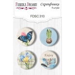 Скрапфишки 4шт. Набор 310, Botany Spring, ТМ Фабрика Декору