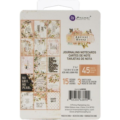 Набор карточек Prima - Apricot Honey, 45 штук, 7.5х10 см, двусторонние