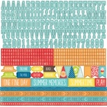 Лист наклеек с алфавитом от Echo Park - Perfect Summer Alpha Stickers, 30х30 см
