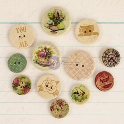ЦЕНА СНИЖЕНА! Деревянные пуговицы Prima - Delight Wood Buttons