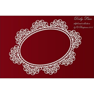 Чипборд Scrapiniec - Doily Lace - Кружевная рамка овальная