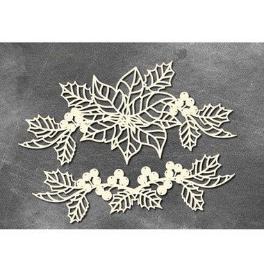Набор чипбордов Winter botanical diary 762, 10х15 см, цвет молочный, ТМ Фабрика Декора