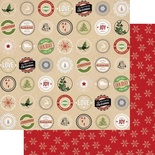 Лист двусторонней бумаги Teresa Collins - Candy Cane Lane - Labels, размер 30х30 см